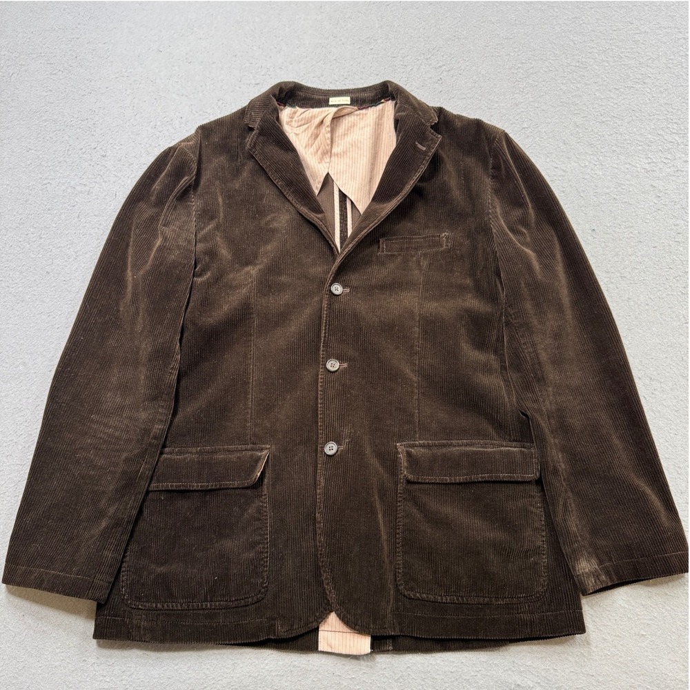 J.Crew Blazer Men's 44R Brown Vintage Cord Tailored Elbow Patches Sport Coat